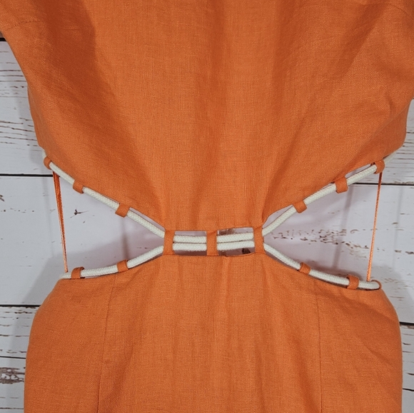Staud | Matteo Orange Cutout Midi Dress NWT - Picture 6 of 10